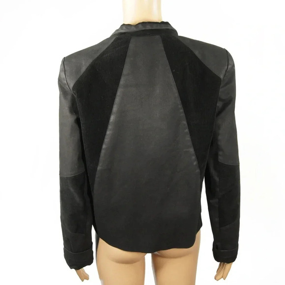 Helmut Lang Black Waxed Velvet Trim Moto Jacket - Picture 4 of 5